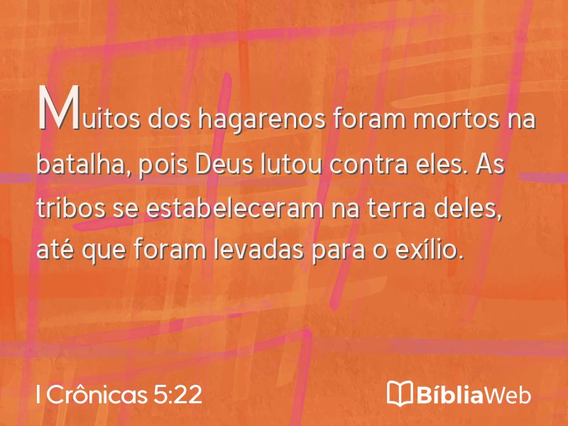 I Crônicas 5:22 em imagem para compartilhar