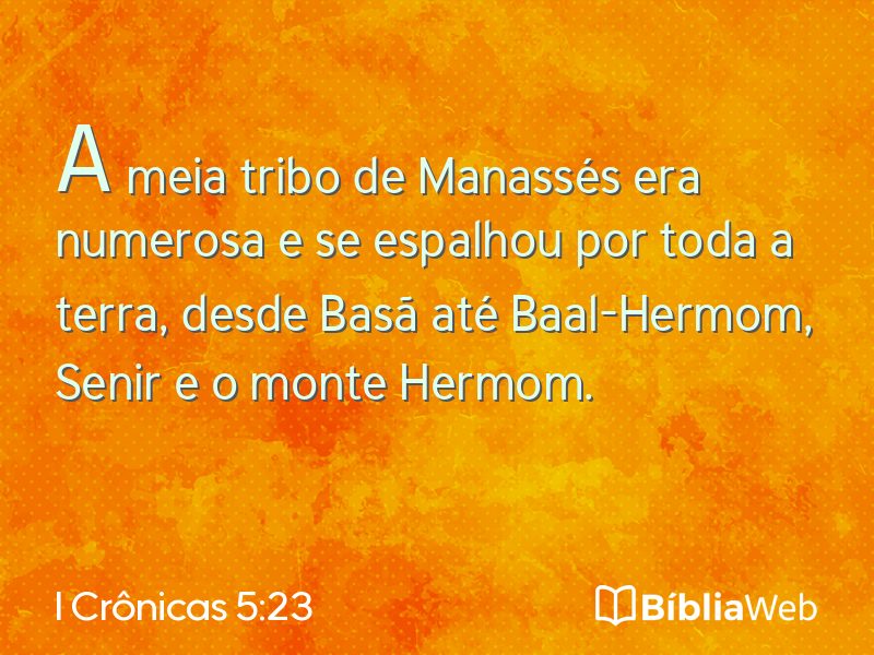 I Crônicas 5:23 em imagem para compartilhar