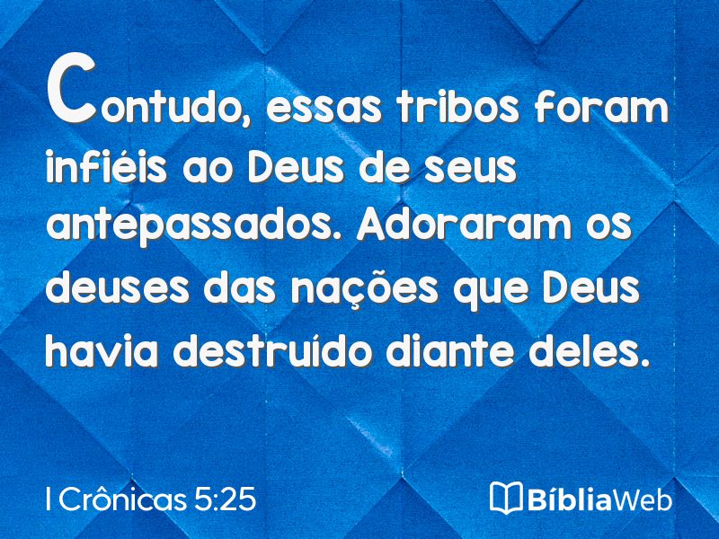 I Crônicas 5:25 em imagem para compartilhar