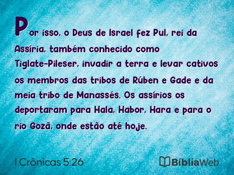 I Crônicas 5:26 em imagem para compartilhar
