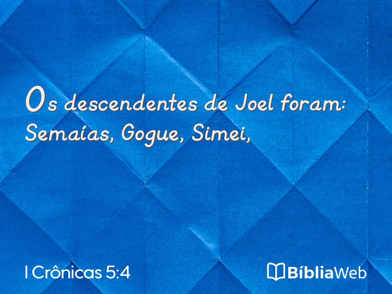 I Crônicas 5:4 em imagem para compartilhar