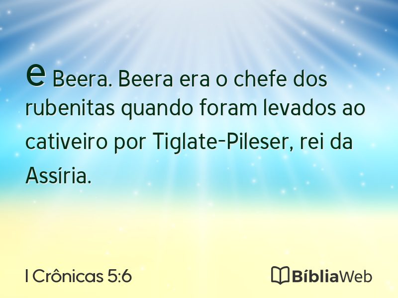 I Crônicas 5:6 em imagem para compartilhar
