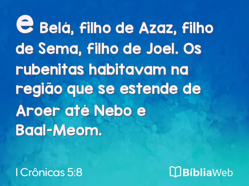 I Crônicas 5:8 em imagem para compartilhar