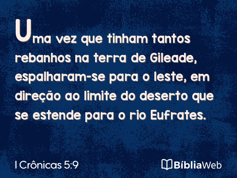 I Crônicas 5:9 em imagem para compartilhar