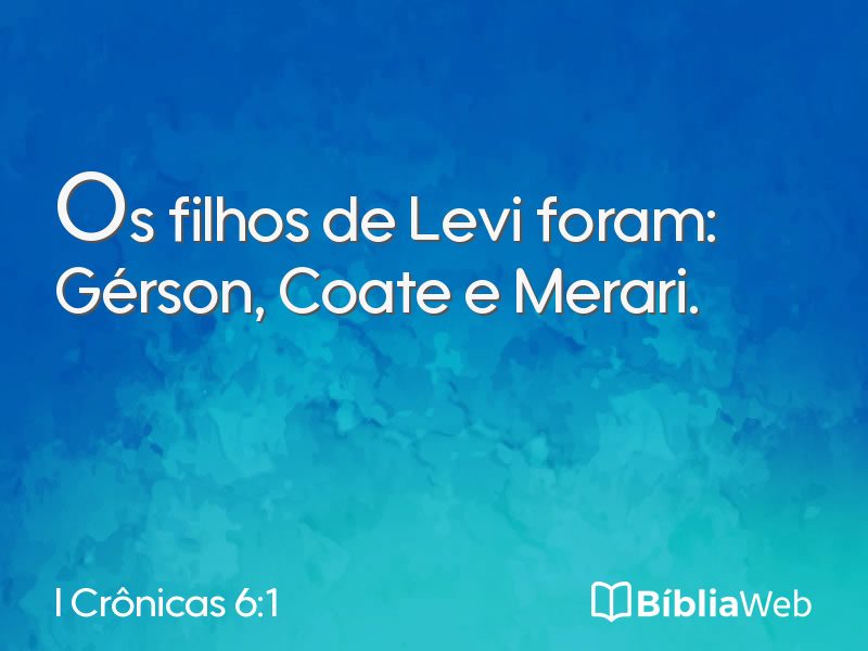 I Crônicas 6:1 em imagem para compartilhar