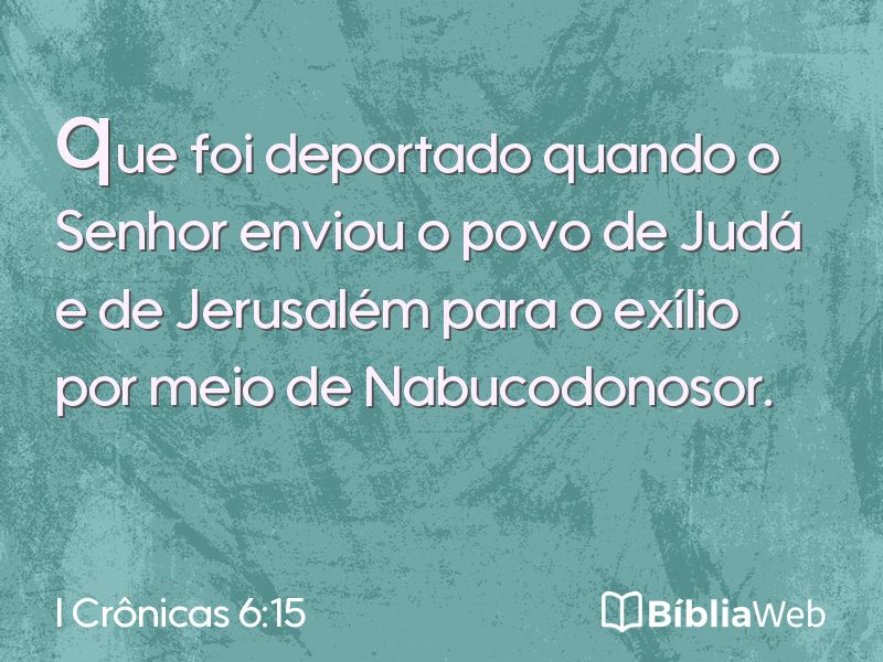I Crônicas 6:15 em imagem para compartilhar