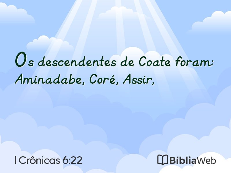 I Crônicas 6:22 em imagem para compartilhar