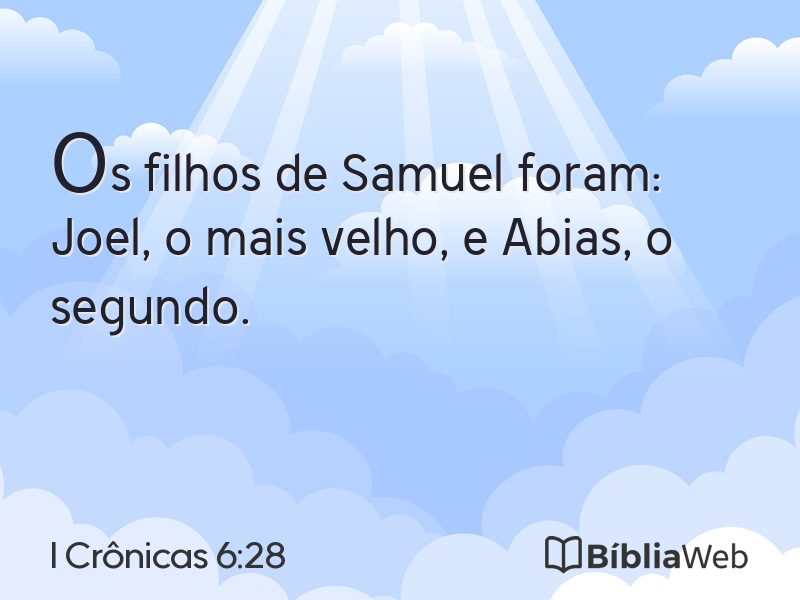I Crônicas 6:28 em imagem para compartilhar