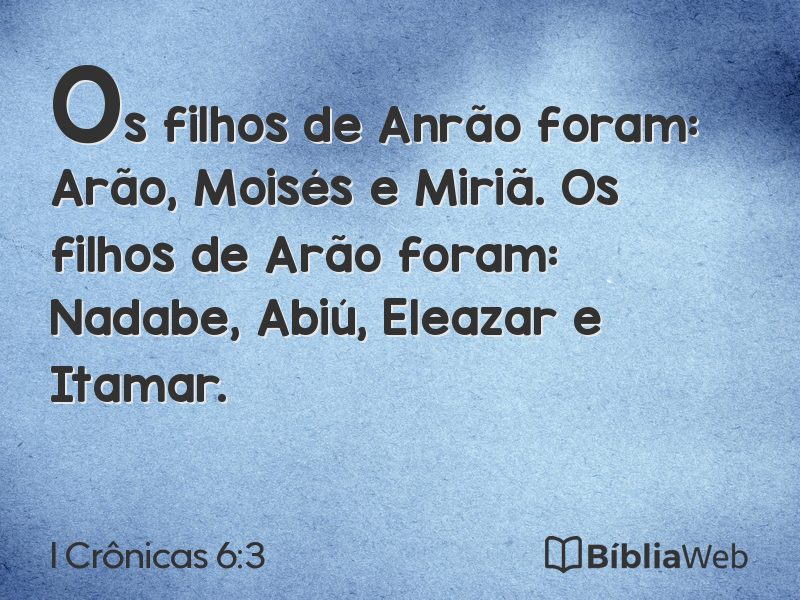 I Crônicas 6:3 em imagem para compartilhar