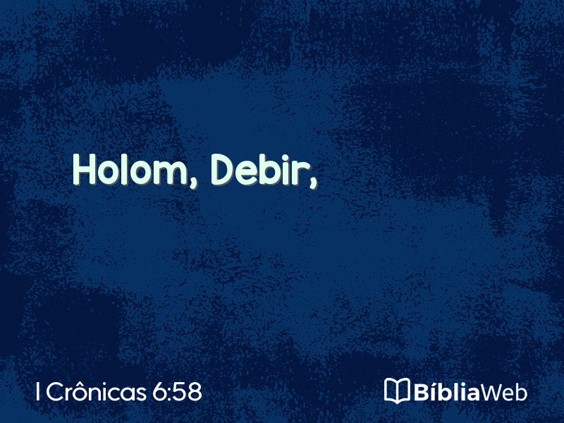 I Crônicas 6:58 em imagem para compartilhar