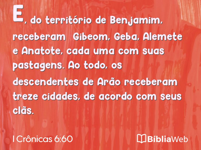 I Crônicas 6:60 em imagem para compartilhar