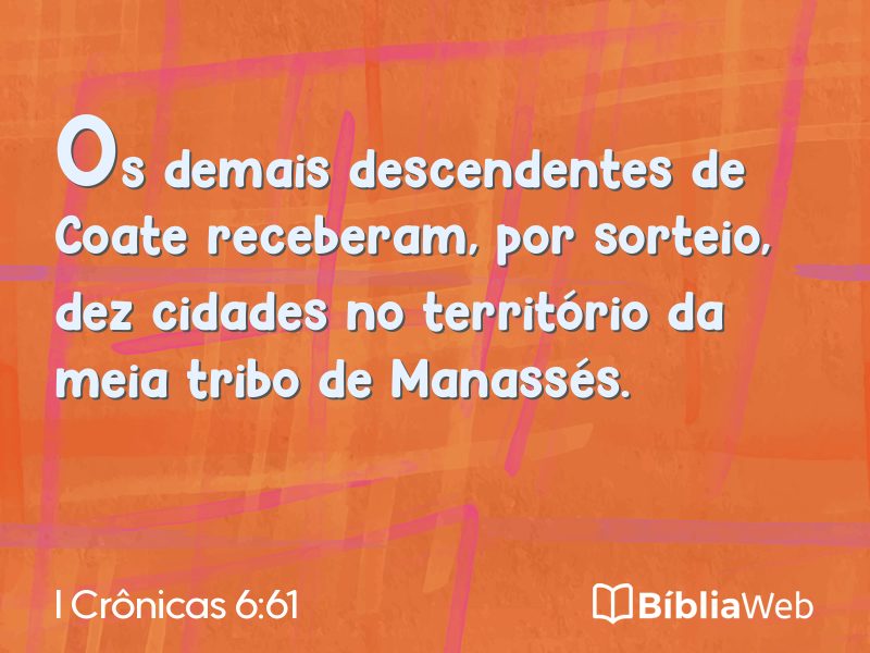 I Crônicas 6:61 em imagem para compartilhar