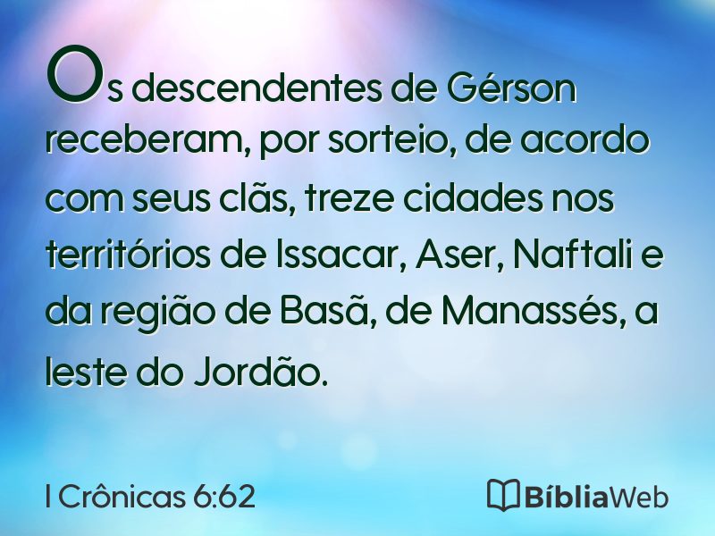 I Crônicas 6:62 em imagem para compartilhar