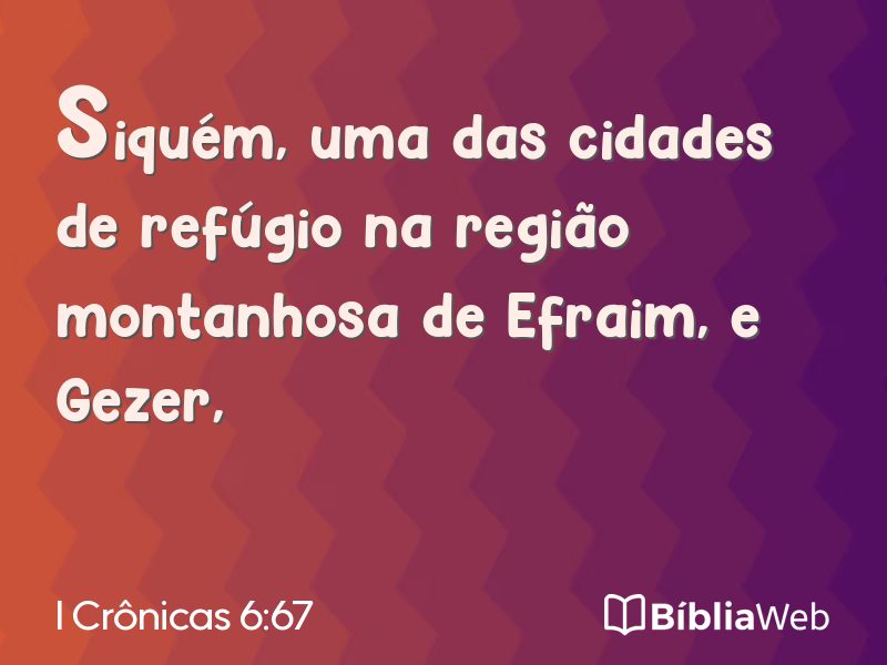 I Crônicas 6:67 em imagem para compartilhar