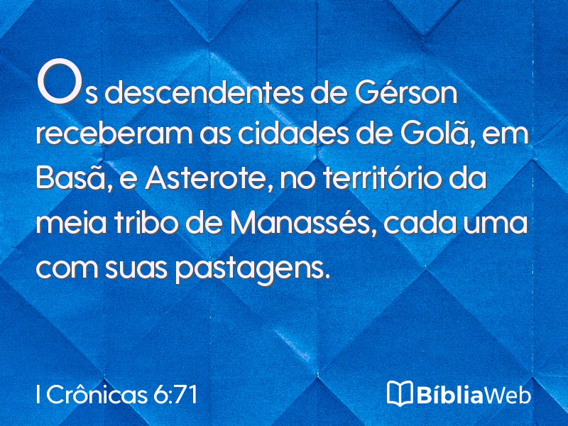 I Crônicas 6:71 em imagem para compartilhar
