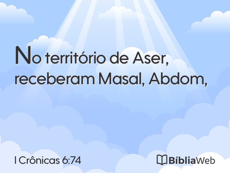 I Crônicas 6:74 em imagem para compartilhar