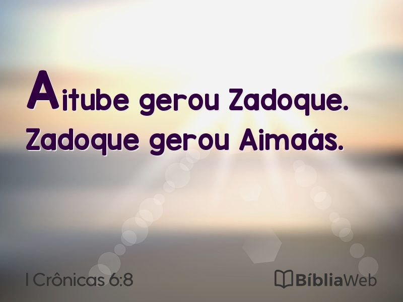 I Crônicas 6:8 em imagem para compartilhar