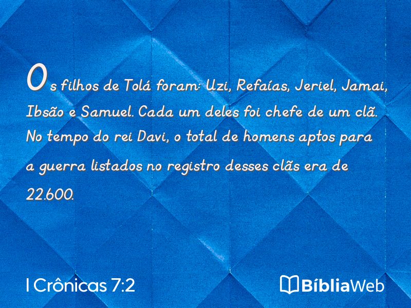 I Crônicas 7:2 em imagem para compartilhar
