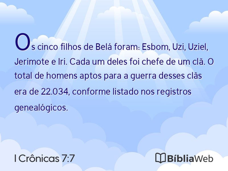 I Crônicas 7:7 em imagem para compartilhar