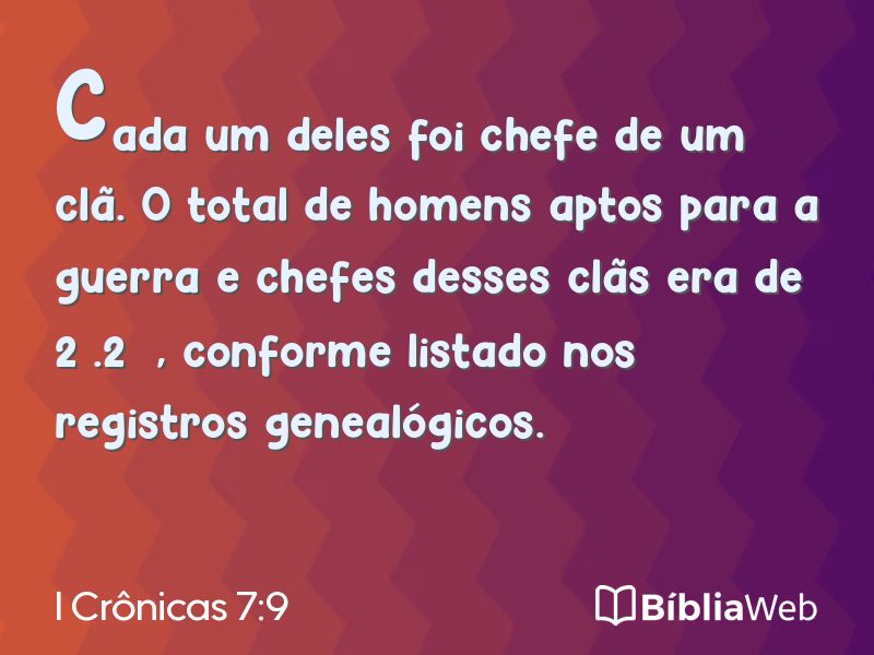 I Crônicas 7:9 em imagem para compartilhar