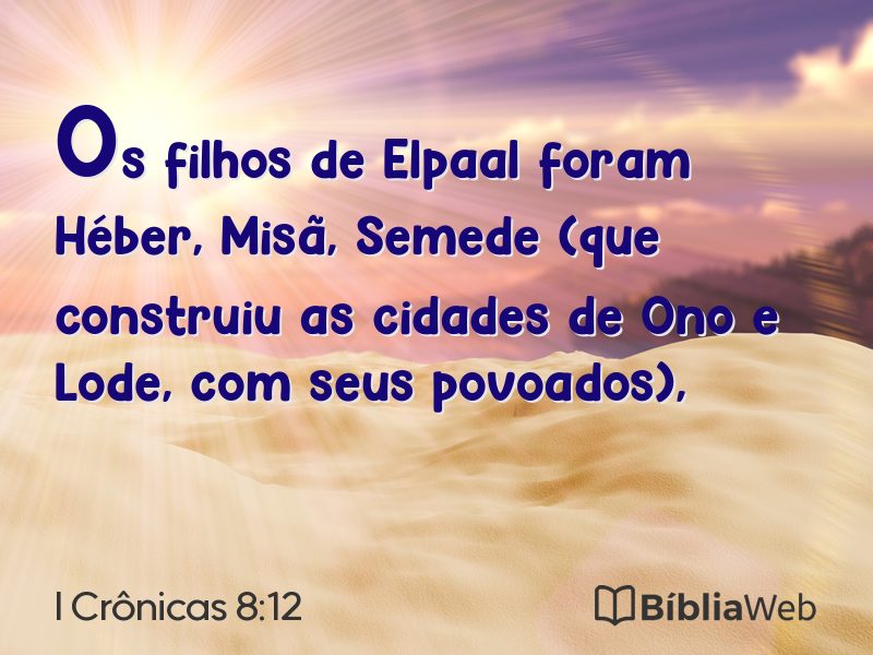 I Crônicas 8:12 em imagem para compartilhar