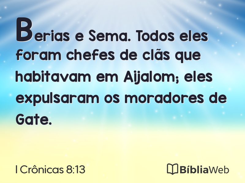 I Crônicas 8:13 em imagem para compartilhar
