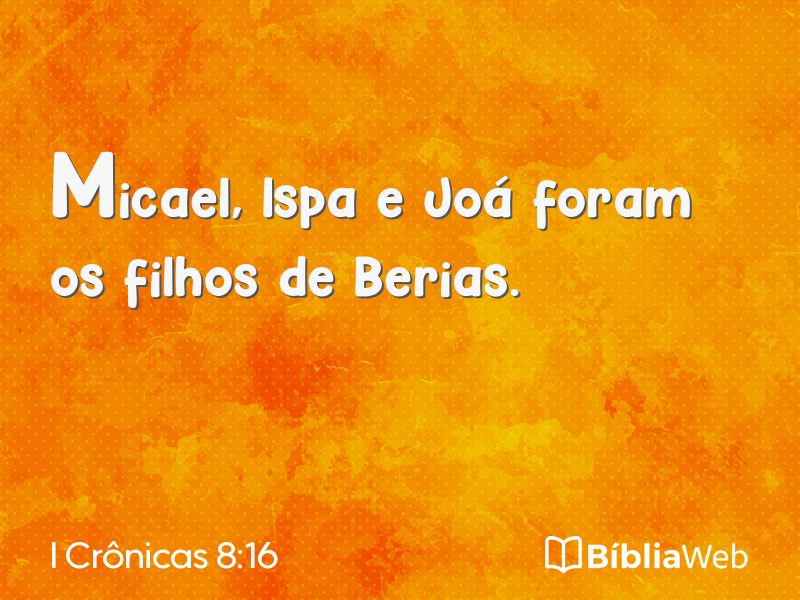 I Crônicas 8:16 em imagem para compartilhar