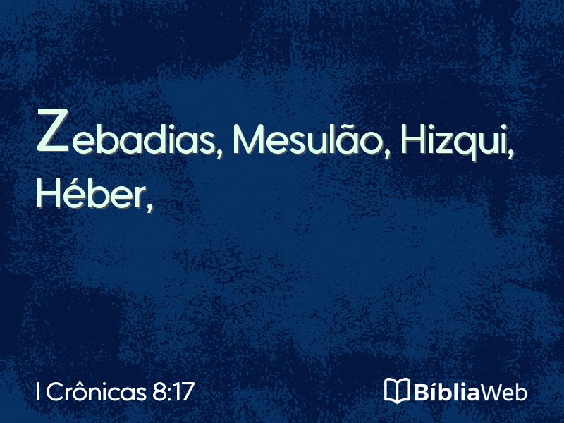 I Crônicas 8:17 em imagem para compartilhar