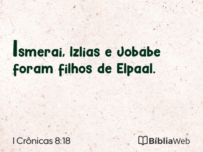 I Crônicas 8:18 em imagem para compartilhar