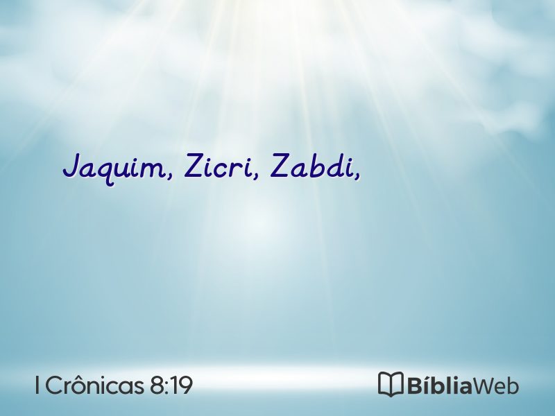 I Crônicas 8:19 em imagem para compartilhar