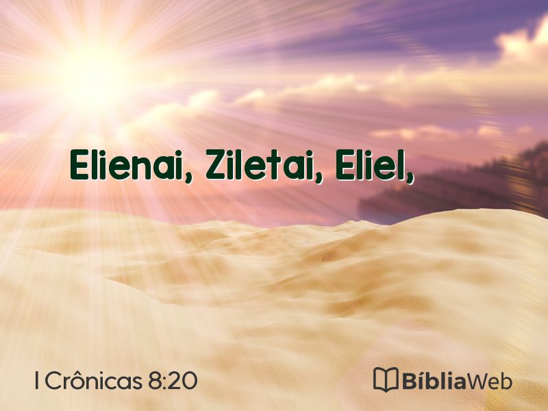 I Crônicas 8:20 em imagem para compartilhar