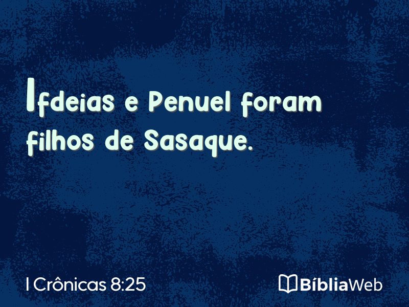 I Crônicas 8:25 em imagem para compartilhar