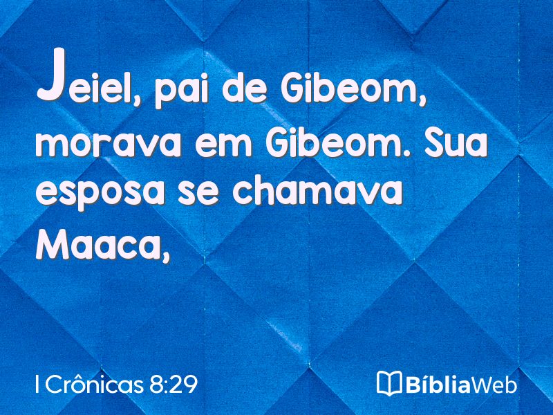 I Crônicas 8:29 em imagem para compartilhar