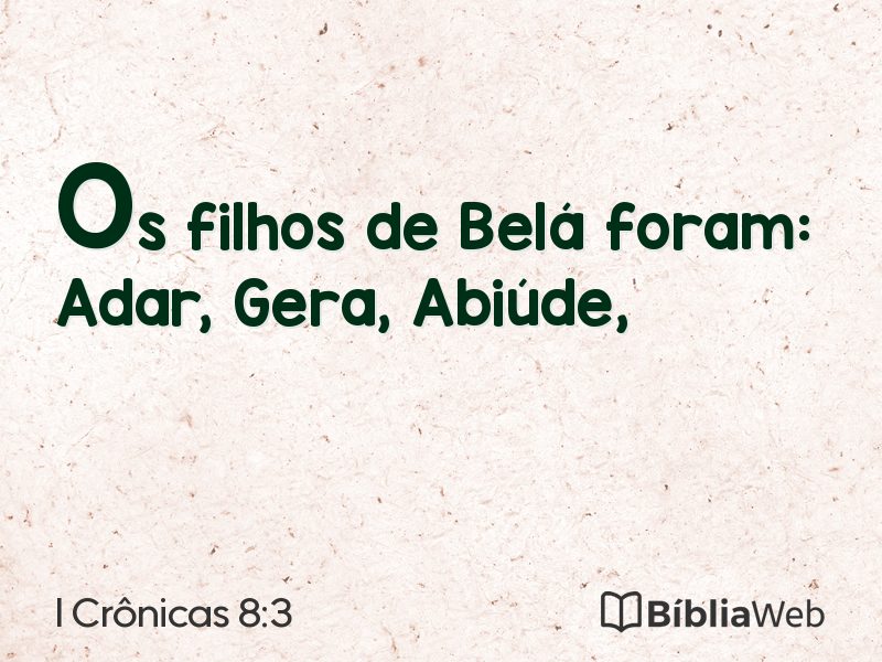I Crônicas 8:3 em imagem para compartilhar
