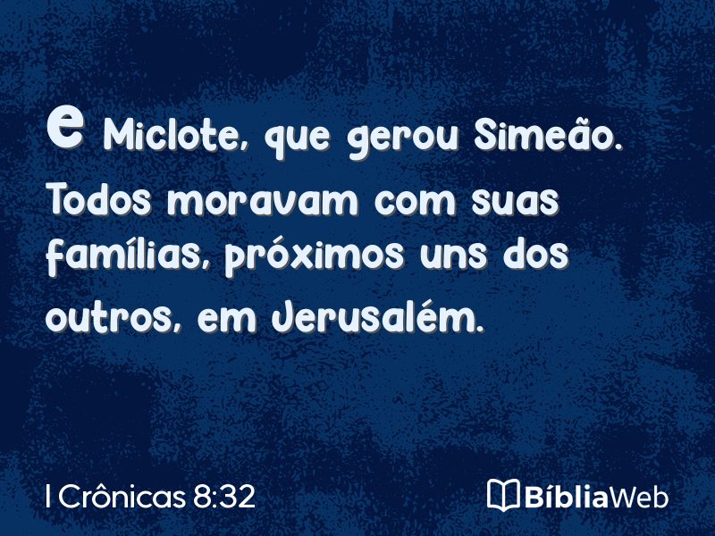I Crônicas 8:32 em imagem para compartilhar