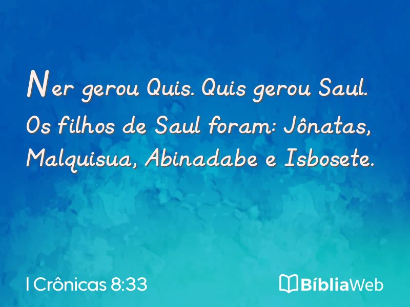 I Crônicas 8:33 em imagem para compartilhar