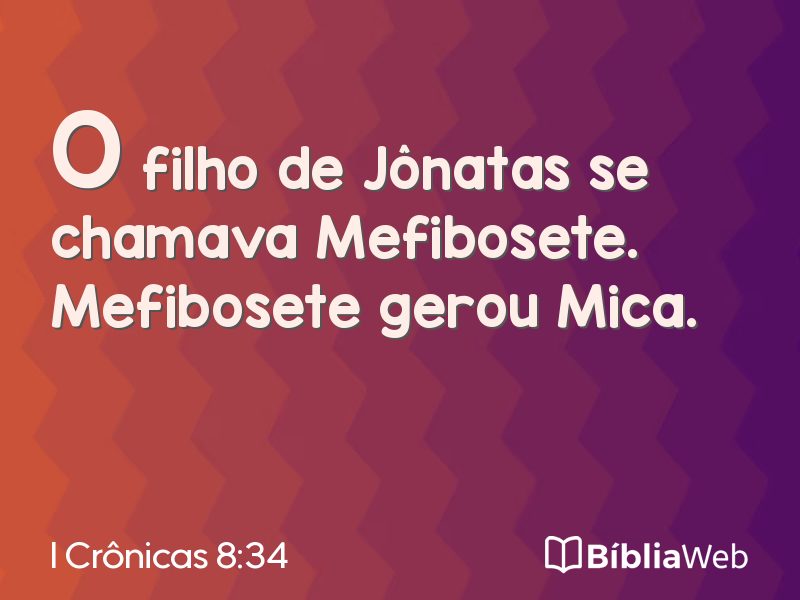 I Crônicas 8:34 em imagem para compartilhar