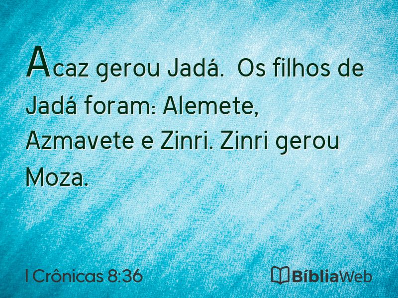 I Crônicas 8:36 em imagem para compartilhar