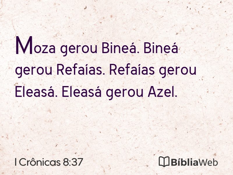 I Crônicas 8:37 em imagem para compartilhar