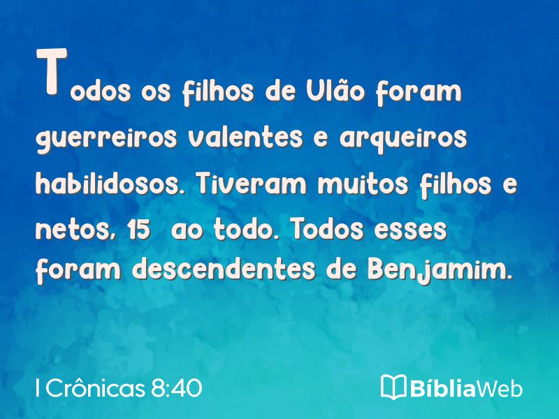 I Crônicas 8:40 em imagem para compartilhar