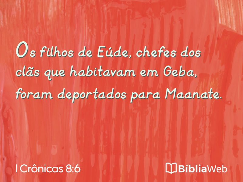I Crônicas 8:6 em imagem para compartilhar