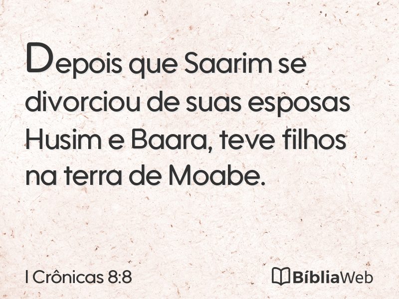 I Crônicas 8:8 em imagem para compartilhar