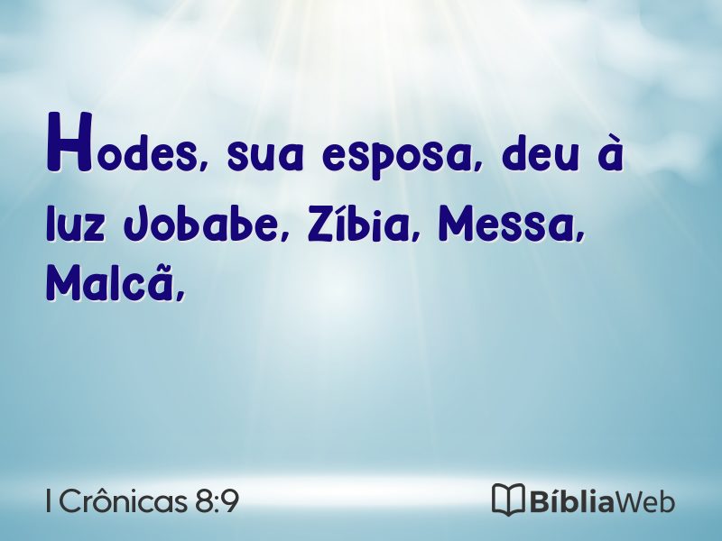 I Crônicas 8:9 em imagem para compartilhar