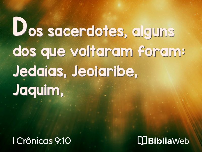 I Crônicas 9:10 em imagem para compartilhar
