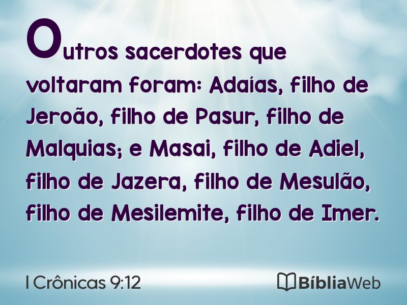 I Crônicas 9:12 em imagem para compartilhar