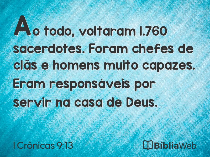 I Crônicas 9:13 em imagem para compartilhar