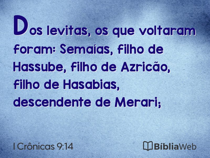 I Crônicas 9:14 em imagem para compartilhar
