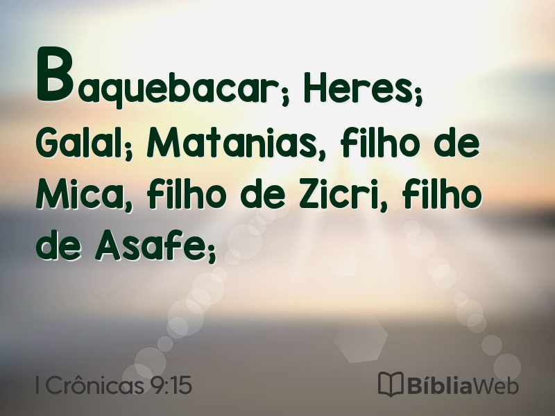 I Crônicas 9:15 em imagem para compartilhar
