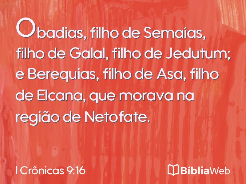 I Crônicas 9:16 em imagem para compartilhar