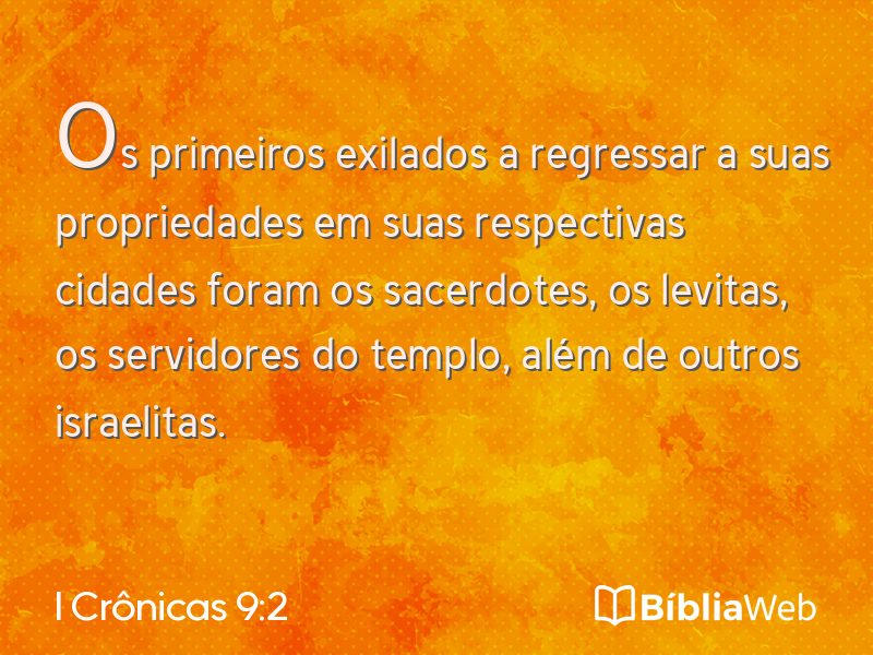 I Crônicas 9:2 em imagem para compartilhar
